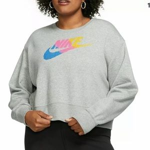 Nike Sweater Crew Neck Knit Athletic Gym Gray